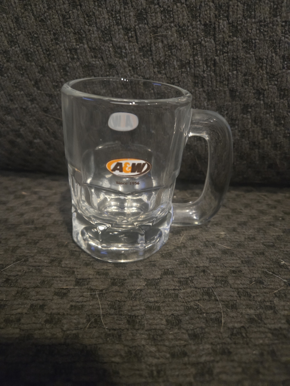 Vintage A&W Canada Mini Glass Mug 3.25” - Bilingual Since/Depuis 1956 Libbey USA